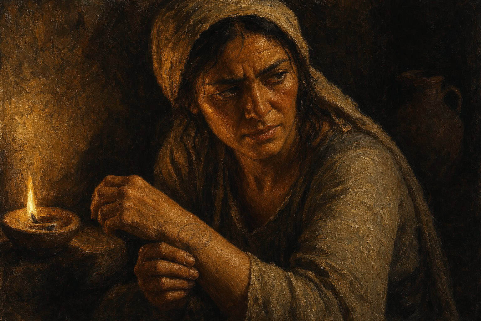 A wrist under low club light, a gray half-scrubbed stamp still faintly legible on the skin.
