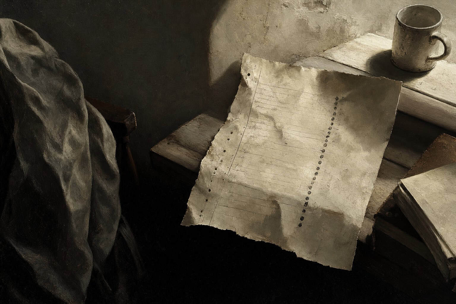 handwritten playlist on torn paper, BPMs noted in margins — Confessions to the Empty Chair by Anthony Adore
